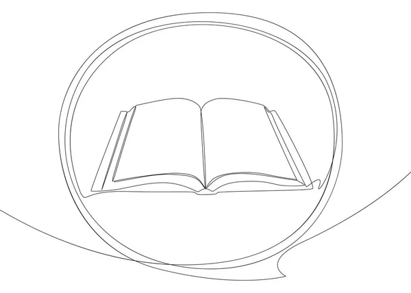Eine Ununterbrochene Sprechblase Mit Aufgeschlagenem Buch Thin Line Illustration Vektorkonzept — Stockvektor