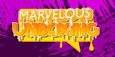 Muhteşem Unvelous Boks. Graffiti etiketi. Soyut modern sokak sanatı dekorasyonu kentsel resim tarzında gerçekleştirildi.