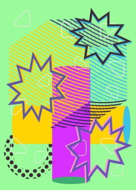 Kitap kapağı, Newsletter, Sosyal Medya arkaplanı için klasik geometrik şekiller. Soyut geometrik arkaplan posteri.