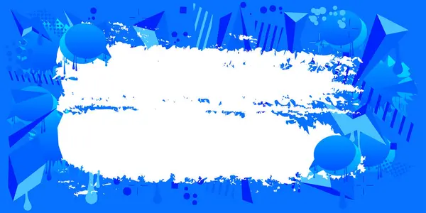 Синий Граффити Фон Белым Мазком Кисти Абстрактное Современное Уличное Искусство — стоковый вектор