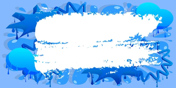 Fond Graffiti Bleu Avec Trait Pinceau Blanc Abstrait Moderne Street — Image vectorielle