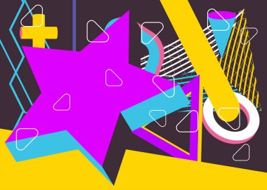 Soyut geometrik kapak. Renkli yoğun geometri arka planı. Asgari vektör illüstrasyonu.