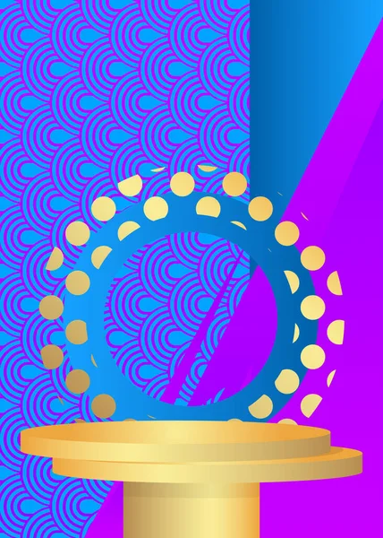 紫色和金色产品陈列 模拟矢量室 气缸底座平台 摘要舞台展示摘要 最小几何形式背景 — 图库矢量图片
