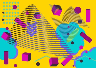 Renkli geometrik kaplama. Soyut meşgul geometri arka planı. Asgari vektör illüstrasyonu.