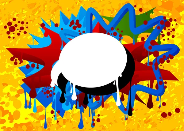 Граффити Белый Речевой Пузырь Черной Тенью Красочном Фоне Абстрактное Современное — стоковый вектор