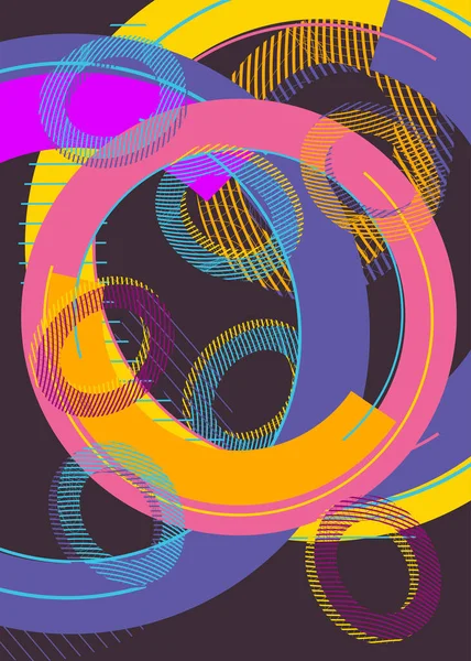 Minimale Vektorgeometrische Abdeckung Grafische Illustration Abstrakter Geometrie Farbenfroher Hintergrund — Stockvektor