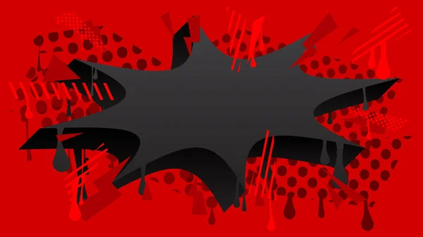 Graffiti Bulle Discours Noir Sur Fond Rouge Style Peinture Urbaine — Image vectorielle