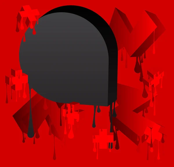 Graffiti Bulle Discours Noir Sur Fond Rouge Style Peinture Urbaine — Image vectorielle