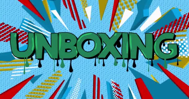 Unboxen Graffiti Tag Animation Abstrakte Street Art Karikaturen Urbanen Malstil — Stockvideo