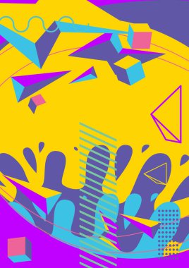 Geometrik grafik şekiller şablon. Poster, kitap kapağı, Newsletter, Sosyal Medya arkaplanı için klasik soyut geometrik arkaplan.