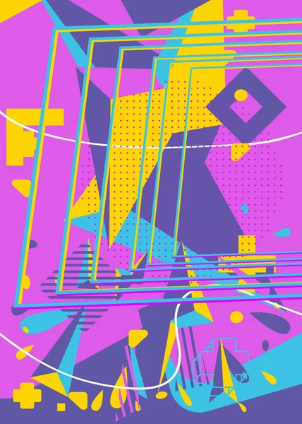 Šablona Geometrických Obrazců Ročník Abstraktní Geometrické Pozadí Pro Plakát Obal — Stockový vektor
