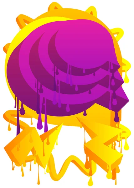 Граффити Фиолетовыми Элементами Выделенными Белом Фоне Фон Стиле Городской Живописи — стоковый вектор