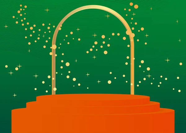 Abstraktní Oranžová Zelená Zlatá Přehlídka Pro Prezentaci Mockup Produkt Válec — Stockový vektor
