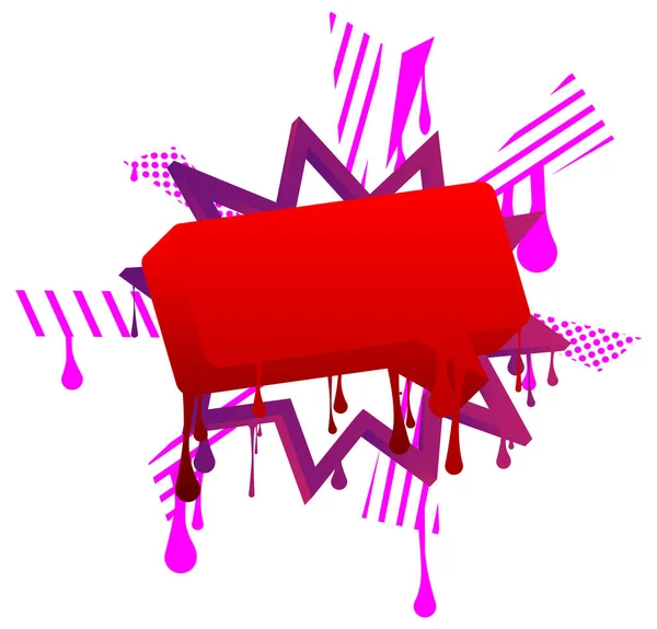 Red Speech Bubble Graffiti Com Elementos Roxos Isolados Fundo Branco — Vetor de Stock