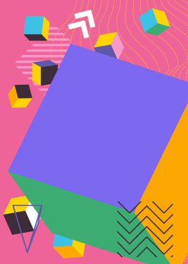 Geometrik şekilli basit bir arkaplan. Klasik Meşgul Sanat Şablonu. Poster, kitap kapağı, Newsletter, Sosyal Medya arkaplanı için soyut geometrik grafik şablon.