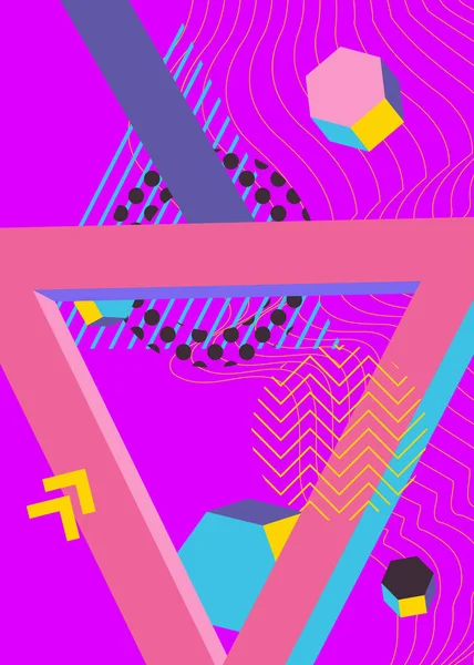 幾何学的な形状のシンプルな背景 ヴィンテージ忙しいアートパターン ポスター ニュースレター ソーシャルメディアの背景のための抽象幾何学的グラフィックテンプレート — ストックベクタ