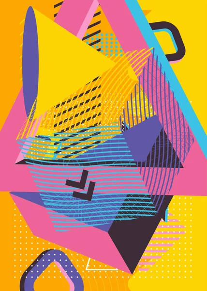 Простий Фон Випадковими Геометричними Фігурами Абстрактний Плоский Шаблон Плакату Обкладинки — стоковий вектор