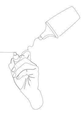 Keçeli kalemle çizilmiş kesintisiz bir kırtasiye. İnce Çizgi Çizimi Vektör Konsepti. Contour Yaratıcı Fikirler Çiziyor.