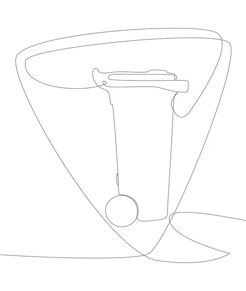 Une Ligne Continue Bulle Parole Avec Poubelle Thin Line Illustration — Image vectorielle