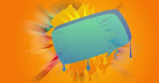 Soyut Renkli Arkaplan Animasyonu Üzerine Mavi Graffiti Konuşma Balonu Modern — Stok video