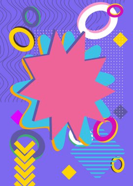 Soyut patlama geometrik şekiller arka plan. Basit yoğun renkli geometrik grafik sanat posteri. Klasik rastgele geometri şablonu.