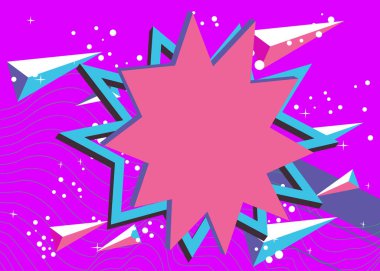 Soyut patlama geometrik şekiller arka plan. Basit yoğun renkli geometrik grafik sanat posteri. Klasik rastgele geometri şablonu.