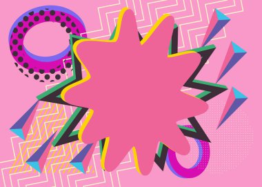 Soyut patlama geometrik şekiller arka plan. Basit yoğun renkli geometrik grafik sanat posteri. Klasik rastgele geometri şablonu.