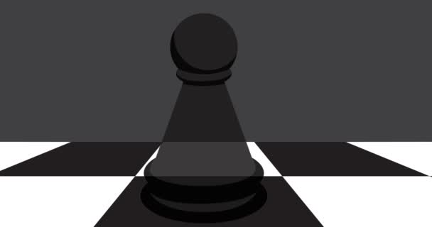 黒のポーン チェスの作品アニメビデオ — ストック動画