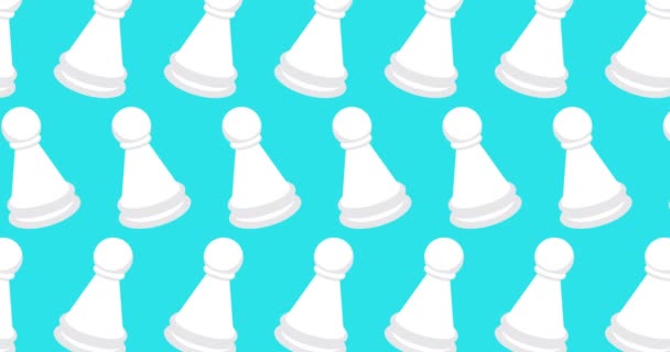 White Pawn Chess Piece Animated Cartoon Video — Stock Video