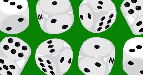 ホワイトダイス キューブ状のアニメーションの背景 運のコンセプトビデオ 遊び心のあるボードゲーム ギャンブルの動画 — ストック動画