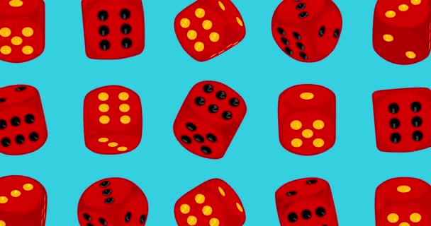 Dés Rouges Fond Animation Forme Cube Fortune Luck Concept Video — Video