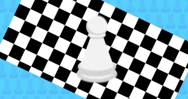 白いポーン チェスの作品アニメビデオ — ストック動画