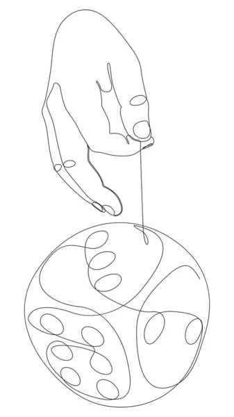 Одна Сплошная Линия Руки Костями Концепция Вектора Тонкой Линии Иллюстрации — стоковый вектор