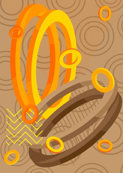 Абстрактно Коричневый Желтый Золотистый Старый Геометрический Фон Простая Ретро Золотая — стоковый вектор