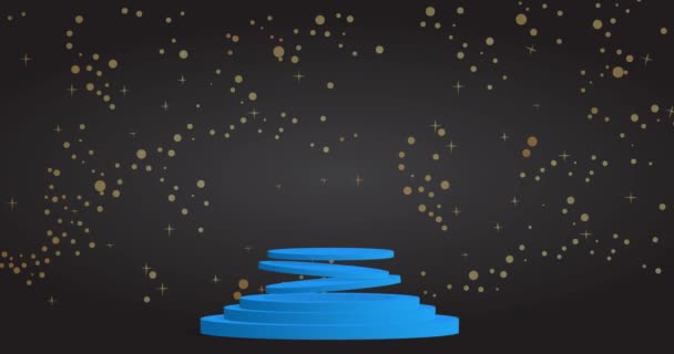 Черный Синий Золотой Дисплей Отображает Анимацию Макет Пьедестала Абстрактный Витринный — стоковое видео
