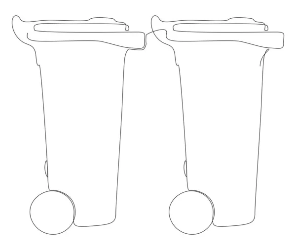 Una Línea Continua Papelera Concepto Vectorial Ilustración Línea Delgada Dibujo — Vector de stock
