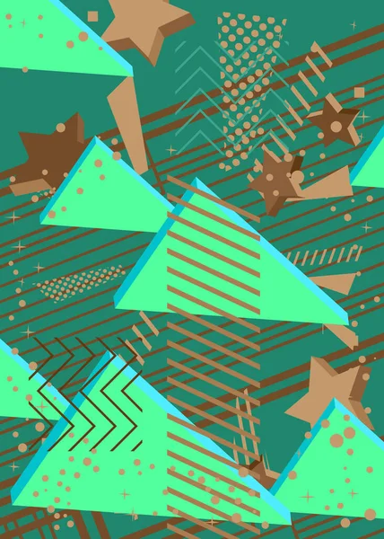 Résumé Turquoise Brun Formes Géométriques Fond Bannière Vectorielle Simple Vibrante — Image vectorielle