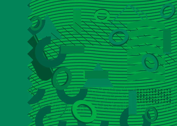 Зеленые Яркие Геометрические Формы Фона Абстрактный Простой Геометрический Векторный Баннер — стоковый вектор