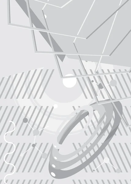随机白色 灰色几何图形背景最小 几何复古主题海报横幅 复盖设计用老式抽象形状模板 — 图库矢量图片