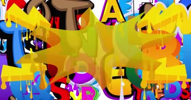 Red Graffiti Speech Bubble Abstrakcyjnym Kolorowym Tle Animacji Nowoczesny Styl — Wideo stockowe