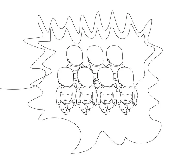 Une Ligne Continue Bulle Parole Avec Bébé Thin Line Illustration — Image vectorielle