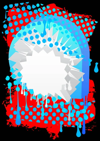 Graffiti Bulle Discours Blanc Avec Fond Rouge Bleu Noir Style — Image vectorielle