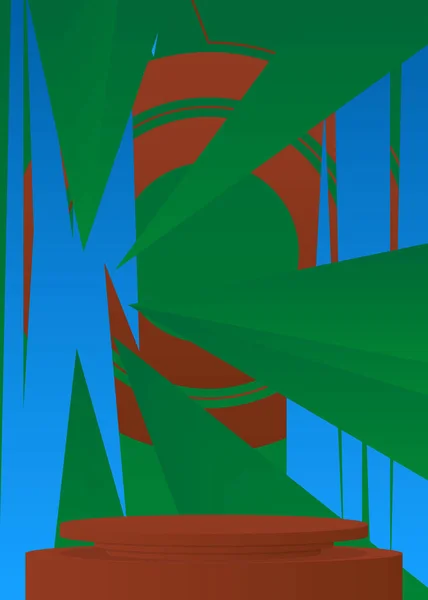 Abstract Mostra Palco Azul Marrom Verde Para Apresentação Exibição Produto — Vetor de Stock