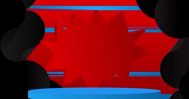 Schwarz Blau Und Rot Abstraktes Bühnenprogramm Mockup Produktdisplay Animation Einfache — Stockvideo