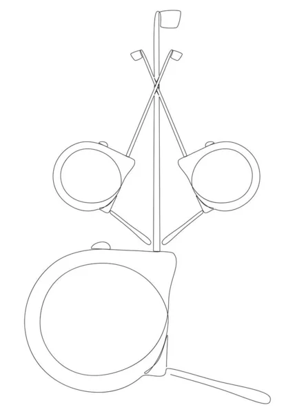 Одна Сплошная Линия Линейной Ленты Концепция Вектора Тонкой Линии Иллюстрации — стоковый вектор