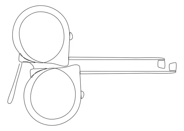 Une Ligne Continue Ruban Règle Thin Line Illustration Concept Vectoriel — Image vectorielle