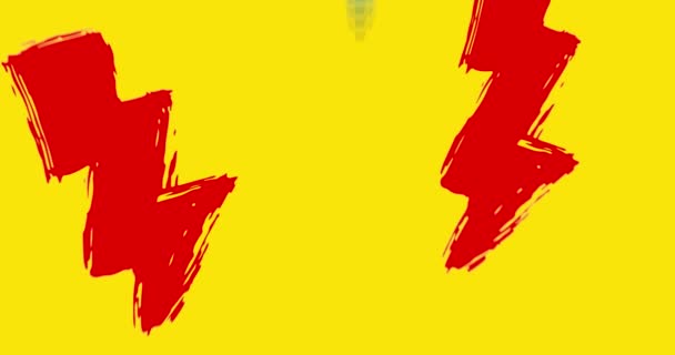 落書きスピーチバブル ブルーレッドとイエローアーバンスタイルのメッセージサイン 抽象的な背景アニメーション 現代カラフルなトークアイコン漫画ビデオ — ストック動画
