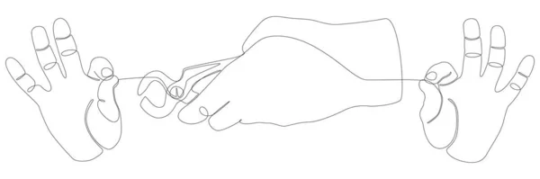 Ένα Συνεχές Χέρι Πένσα Τόνγκς Ένα Εργαλείο Χειρός Που Χρησιμοποιείται — Διανυσματικό Αρχείο
