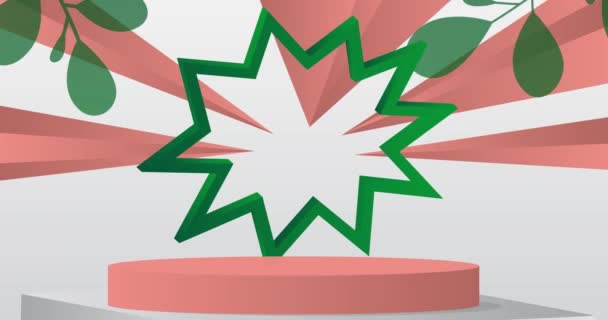 Abstrakt Ljusröd Grön Och Vit Scen Visa Animation Minimal Geometrisk — Stockvideo