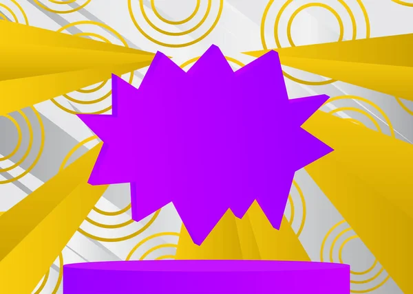 Абстрактный Желтый Белый Фиолетовый Цилиндрический Пьедестал Почета Футуристическая Сцена Минимальными — стоковый вектор